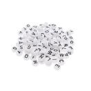 Pärlid Letter mix, valge, ± 312pcs / ø 6mm