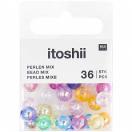 Itoshii pärlid, holographic rainbow mix, 36tk, ca. Ø 8 mm