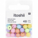 Itoshii pärlid, matt rainbow pastel, 48tk, ca. Ø 8 mm