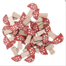 WOODEN confetti Mushroom, 36pcs