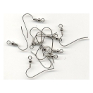 French ear Wires, l-18mm silver-plated 12pcs