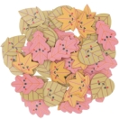 WOODEN confetti leaves mix, 48pcs