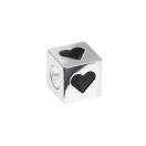 Letter cube heart, silver 1pc