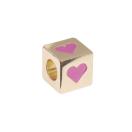 Letter cube heart, gold 1pc