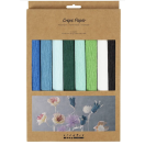 Crepe Paper, set, 8pcs, blue-green