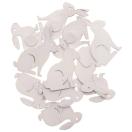 Wooden sticker Rabbit, white 12pcs